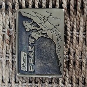 Vintage 1980 coleman peak 1 mountain climbing belt buckle